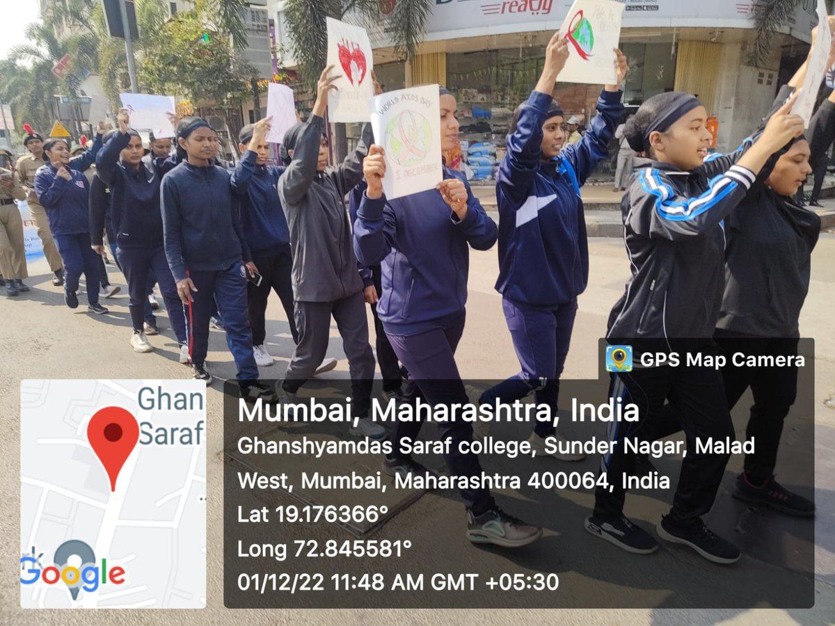 gs_ncc's tweet photo. An awareness rally conducted by the Cadets of GS College, 8 MGB, Mumbai A Group on World Aids Day, 2022.

#WorldAIDSDay2022 

@HQ_DG_NCC 
@ncc_dte 
@mumbai_group 
@DefPROMumbai https://t.co/27dIcDOsxZ