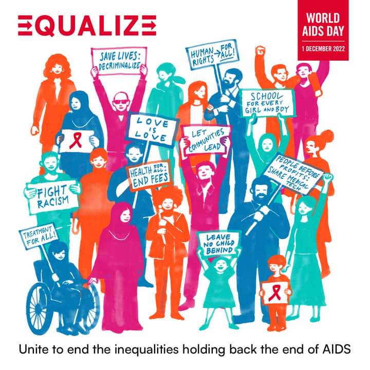 #WorldsAidsDay the theme this year is #Equalize!

“To keep everyone safe, to protect everyone’s health, we need to Equalize.”