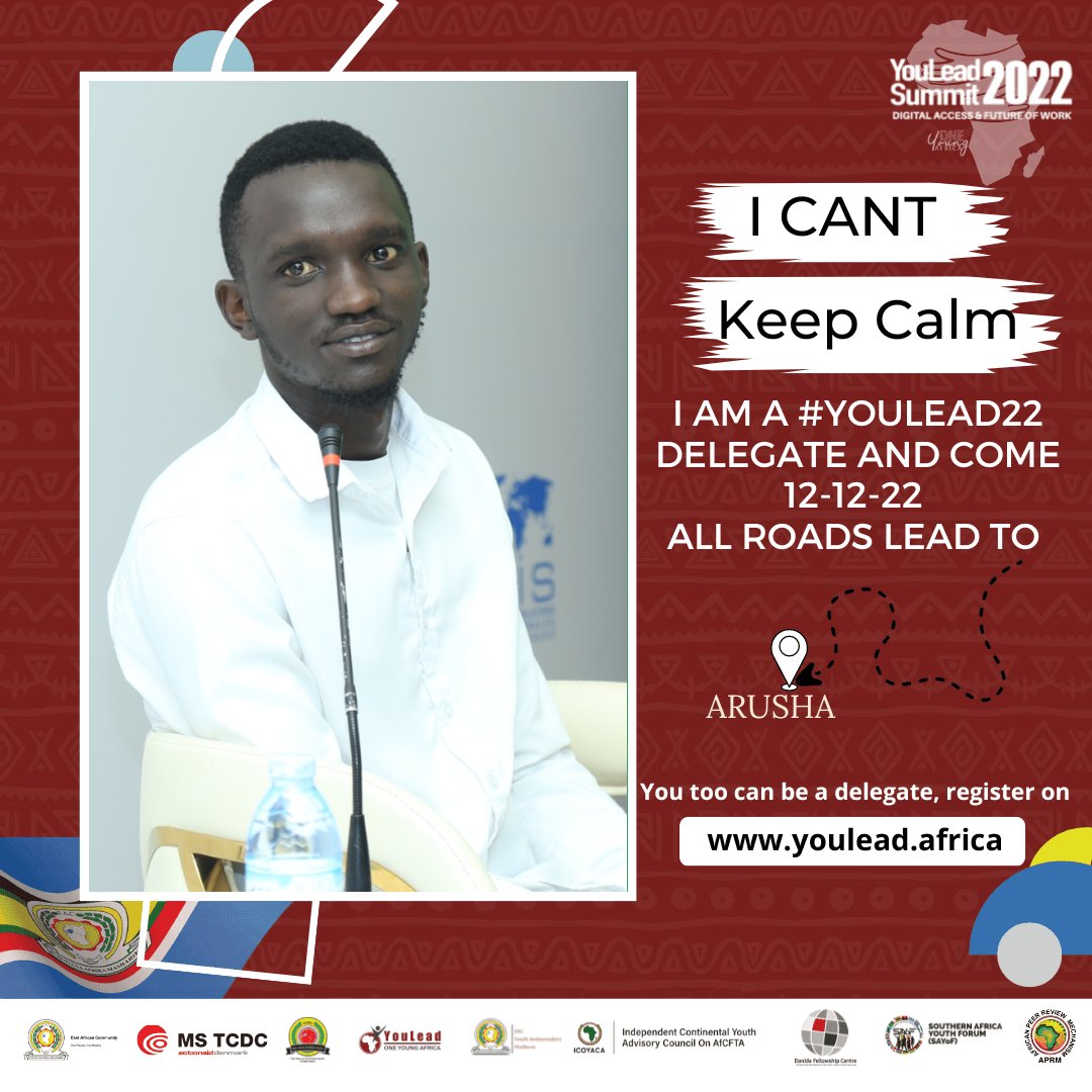You(th) Have a greater part to play in developing society. However they must be empowered to do so.   I Can't keep calm coz I am a delegate at the #YouLead22  In Arusha