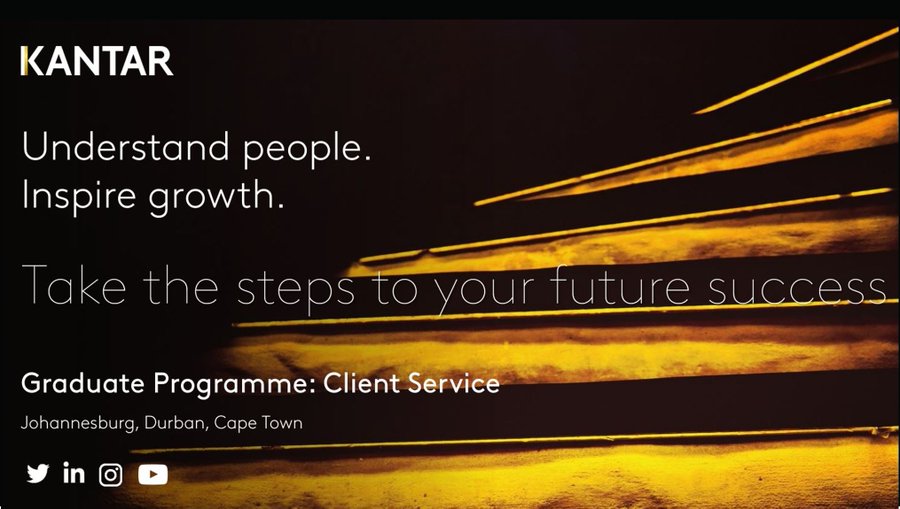 Kantar_AME's tweet photo. Brightspark recent graduate looking to get your foot on the 1st rung of your exciting career ladder? Disheartened by job posts for unicorns with Gen Z skills + Gen X decades of experience? Apply for the @Kantar Graduate Programme by 15 Dec for 2023 intake: https://t.co/RUecbizsbf https://t.co/JFK63bRusn