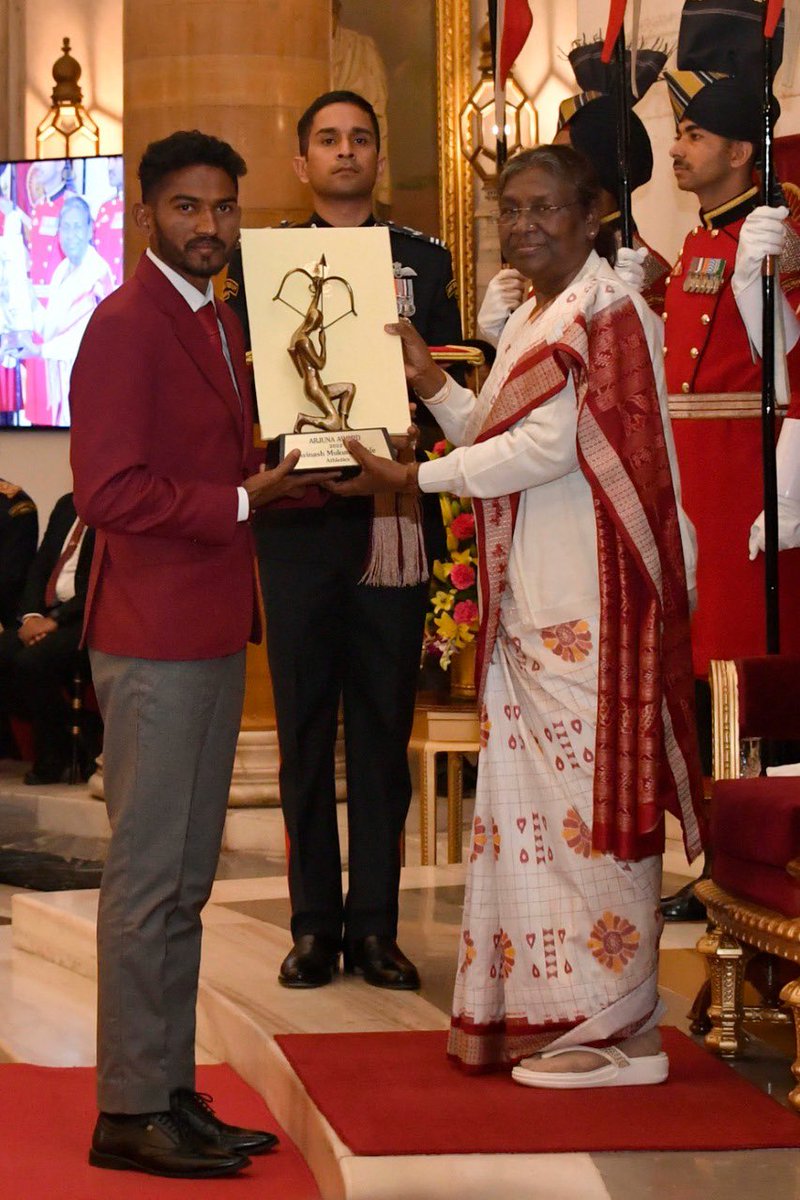 Honored to receive the prestigious Arjuna award from honourable President of India.Thank you everyone for your support and encouragement. 
I Will keep working hard to bring glory to the my nation.
Congratulations to all other Awardees
jai hind 🇮🇳