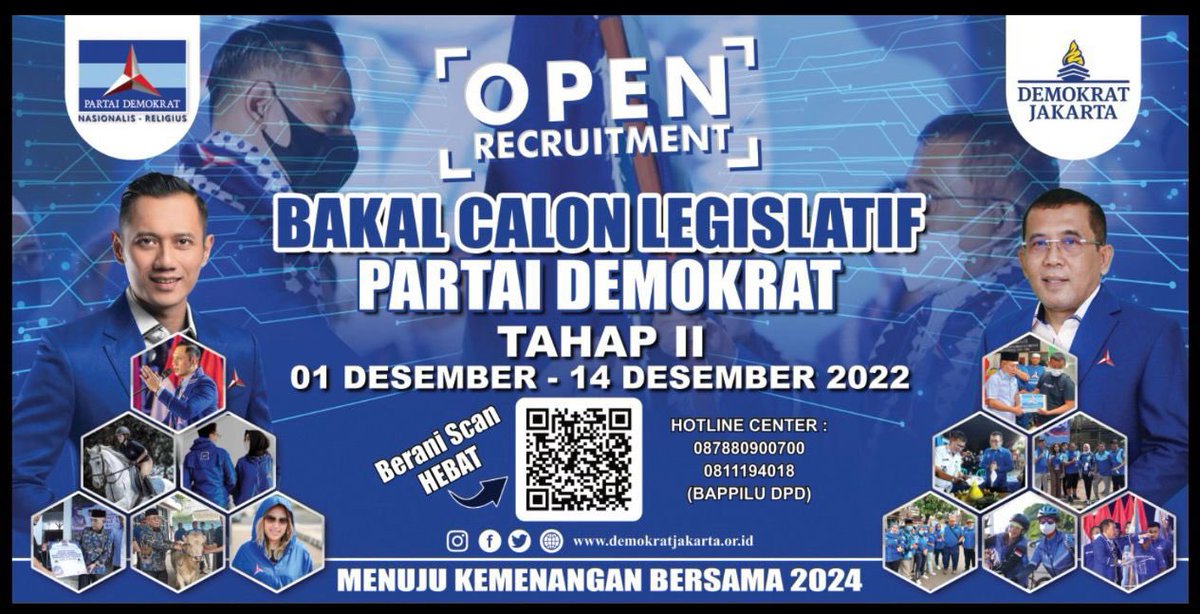 Andi_23soul's tweet photo. Ayo kaum muda jakarta, pastikan dirimu menjadi bagian dari #PerubahanDanPerbaikan..
Telah dibuka kembali tahap II bacaleg @PDemokratjkt , dont miss the date!!!
jadikan dirimu pelopor perubahan yang lebih baik..
#kemenanganbersama2024 https://t.co/2LEQmbOUJs