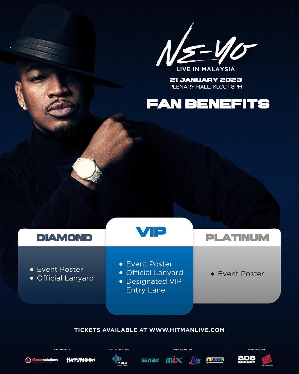 xdidiandrax's tweet photo. NE-YO LIVE IN MALAYSIA

21 January • Plenary Hall, KLCC
Tickets available 5 December (12pm)
https://t.co/Oi3HzsxfVL

#NEYOLiveInMalaysia
@NeYoCompound https://t.co/V5v16ZvACB