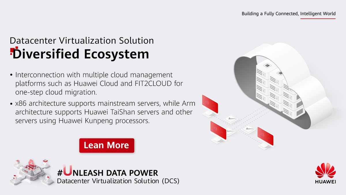 IT_Huawei's tweet photo. Don't worry about compatibility. #Huawei #DatacenterVirtualizationSolution supports multiple cloud management platforms and mainstream servers. Explore more: https://t.co/RY7As3UMoW #UnleashDataPower https://t.co/azFjgvRwT4