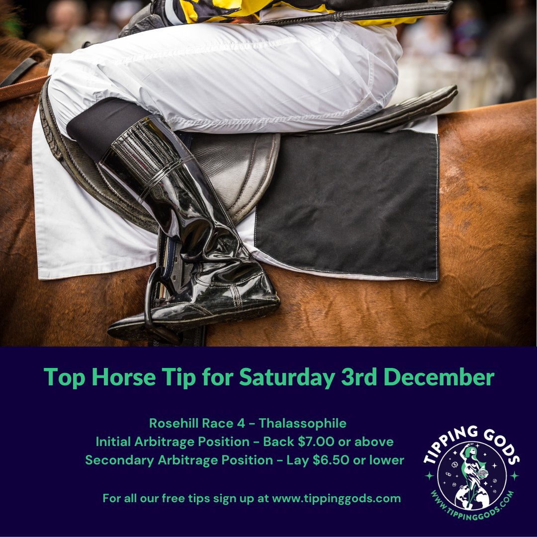 Tip_N_Gods's tweet photo. Saturday's top tip below. For all your free tips log onto https://t.co/15kYspQXPN and sign up. 
Tipping Gods - Profit Heaven!
#RosehillGardens #horseracingtips
#arbitrage #wagering #trading
#tipping #gambling #Betfair #Ladbrokes #Tips #horseracing https://t.co/jA0yZCfxvw