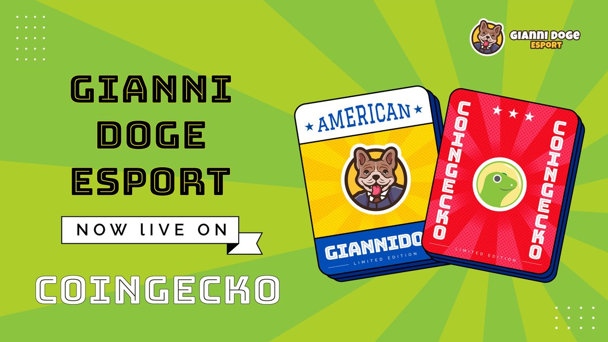 giannidoge's tweet photo. 🎉NOW LIVE🎉

GianniDoge Esport can be tracked on @coingecko 

🔥 https://t.co/1bv5nKfd7Y

Don't forget we will list CoinMarketCap soon 🎉🎉

➡️  Follow us for more upcoming updates!

#GDE #BSC #Lottery  #prophesy #FIFAWorldCup https://t.co/oUVh4t1RfT