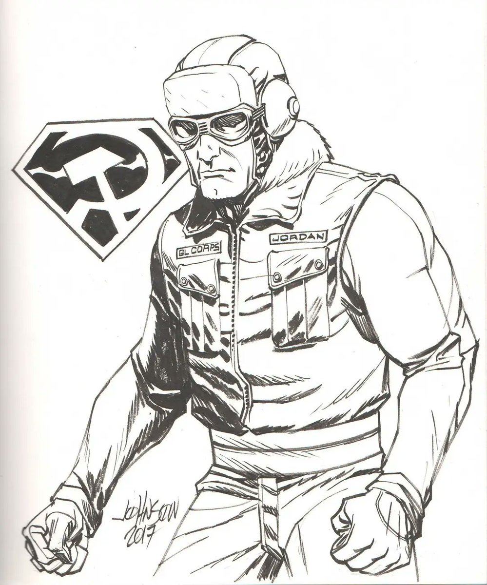 evanblasor's tweet photo. @TheDevilpig @TheDevilpig this one, because it's mine!  Done in my Green Lantern sketchbook at one of the Dallas cons. https://t.co/iXVnvMFyqz