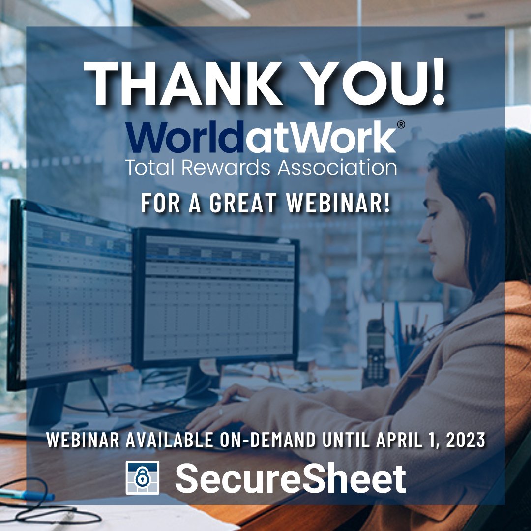 securesheet's tweet image. The recent #SecureSheet live virtual webinar had  ✅ great turnout! We answered your questions 🙋 about customizing SecureSheet to your specific organization&apos;s needs.

Find a link to the recorded session: bit.ly/3dGDBHI

#compensationsoftware #hrsoftware #compsoftware