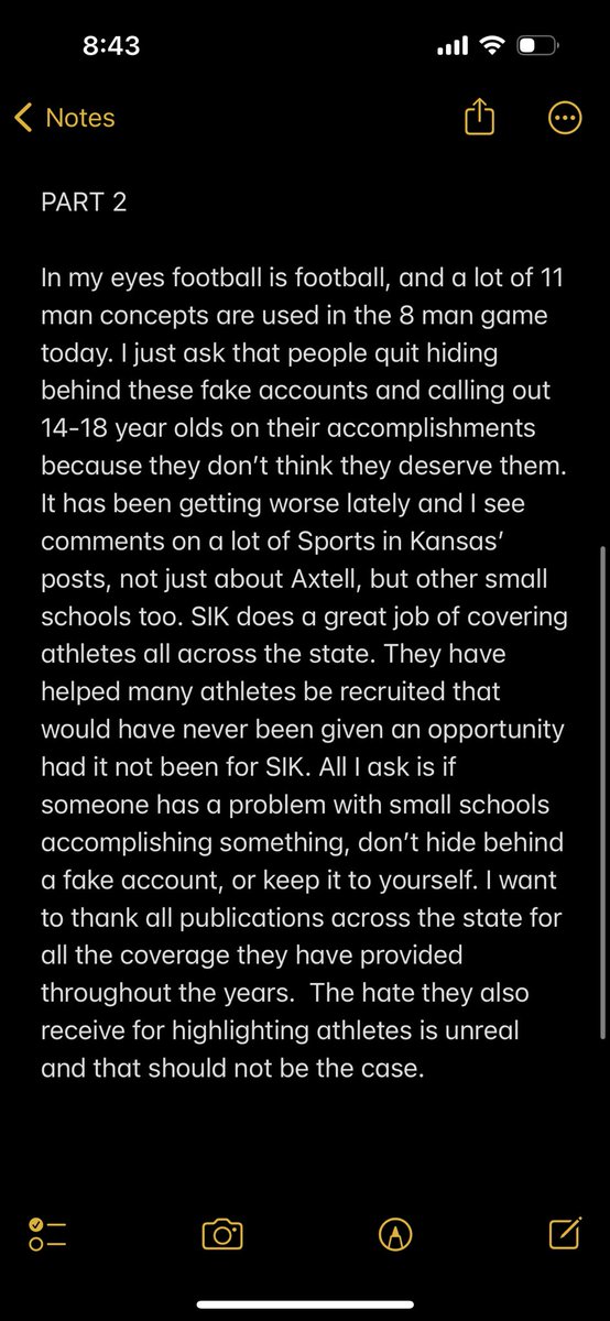 PSA. 
If you have the time, please read this. I’m writing this to try and advocate for small schools/ any athletes that receive nasty comments on posts that state publications make. Something that I feel needs to be addressed.