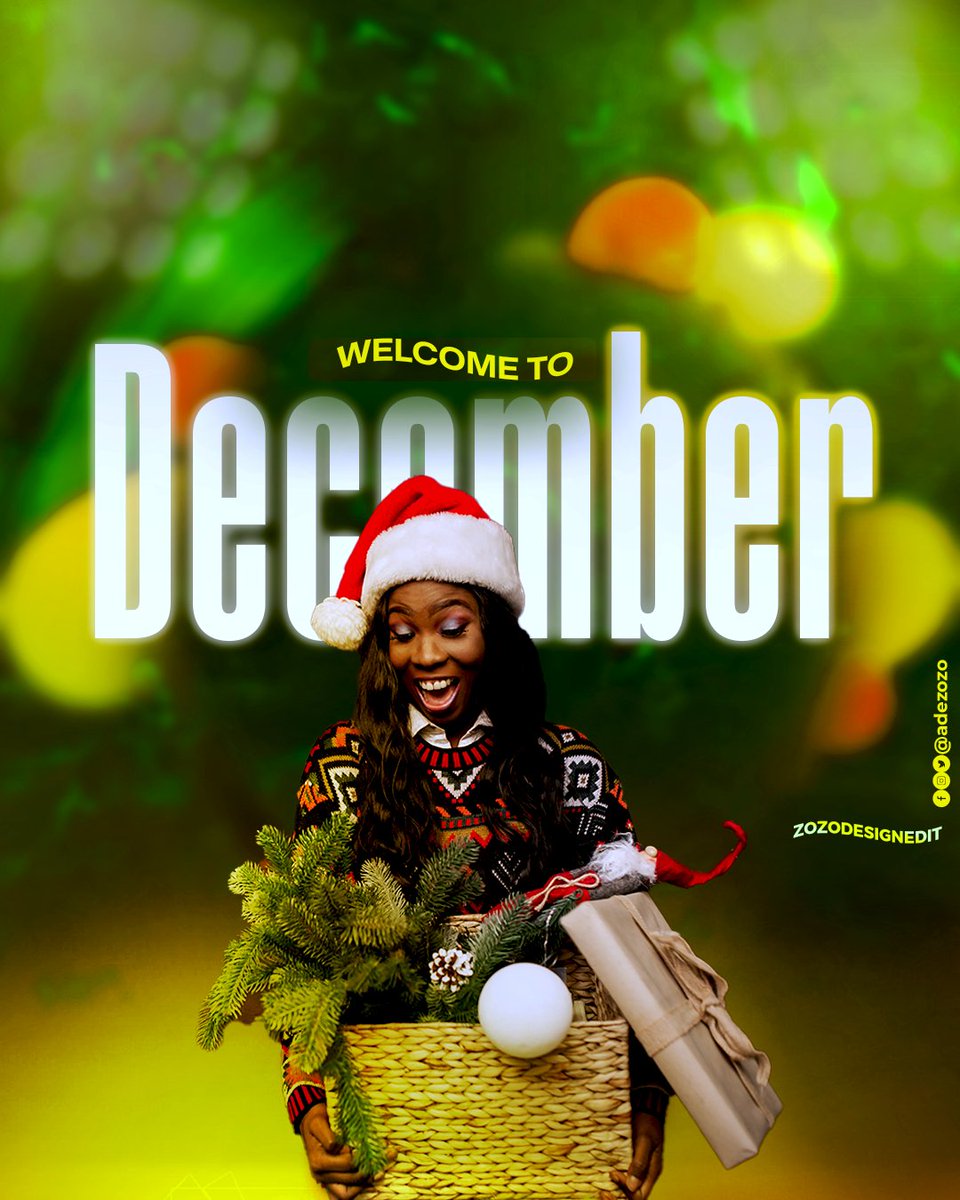adezozo's tweet photo. Indeed our GOD is awesome
Welcome to December
#zozodesignedit โบ๏ธ
.
.
.
.
.
.
#graphicdesign #graphicdesigncontestgh #graphicdesigner #graphicdesigncentral #flyerdesign #flyers #birthday #birthdayflyer #birthdayflyers #photoshop https://t.co/Ky23xZcl9A