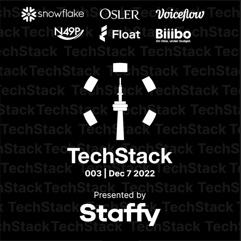 TechstackTO's tweet image. Introducing our Table Sponsors for TechStackTO 003! 

Thanks to @SnowflakeDB, @Osler_Law, @VoiceflowHQ, @N49PVC, @floatcard, and @biiiboapp

Connect with all of our sponsors on December 7th ♠️