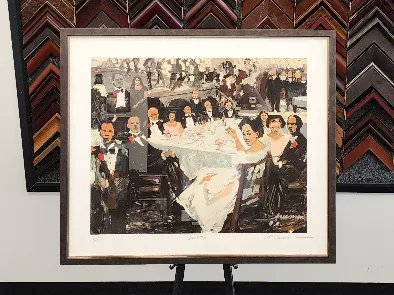 FastFrameDurham's tweet image. Keeping it simple, my customer selected a dark brown frame with a champaign colored lip. Black Tie (1981) by Robert T. Freeman. Visit us at 4015 University Drive, Durham 919-402-9390. #durham #CustomFraming #framing #FastFramedurham