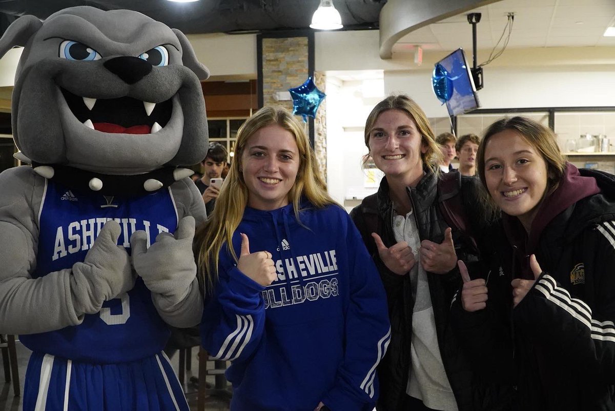 UNCAvlBulldogs's tweet photo. Rocky enjoyed his study break at the Late Night Breakfast! Good luck on your exams, Bulldogs! 

#ALLinAVL https://t.co/bNwLeFVu2x