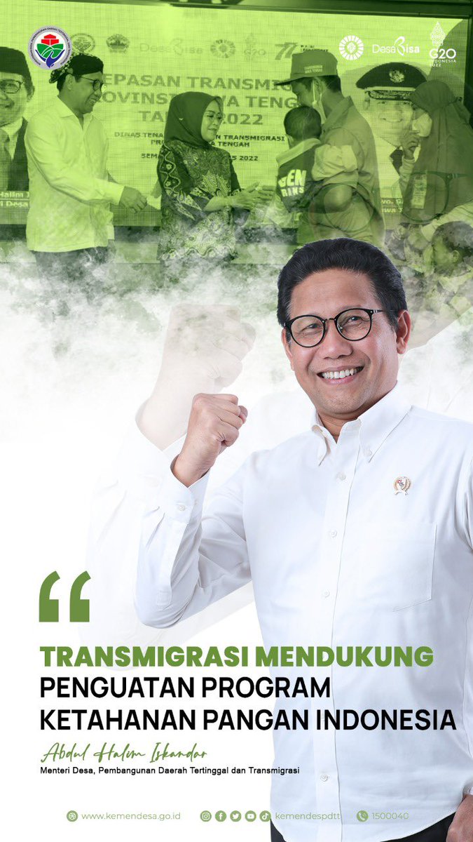#Transmigrasi mendukung penguatan program ketahanan pangan menuju Indonesia Sejahtera.