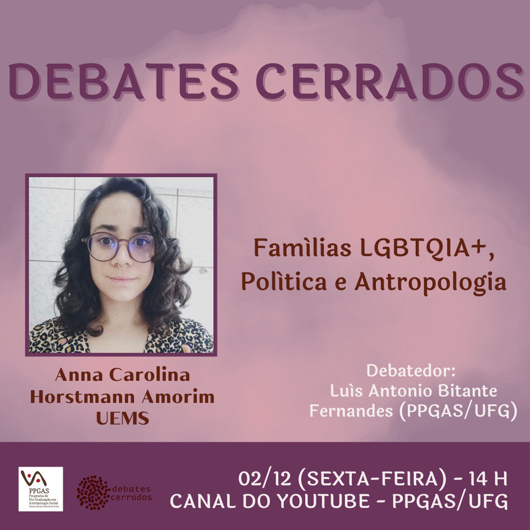 ppgasufg's tweet photo. O tema desta edição é “Famílias LGBTQIA+, Política e Antropologia” e ocorrerá  no dia 02/12/2022 às 14h e será transmitida ao vivo pelo canal “PPGAS UFG Oficial” no Youtube: https://t.co/9OAio3d3sv 

Haverá emissão de certificados para quem assistir ao vivo a palestra! https://t.co/lAd1TpQpN8