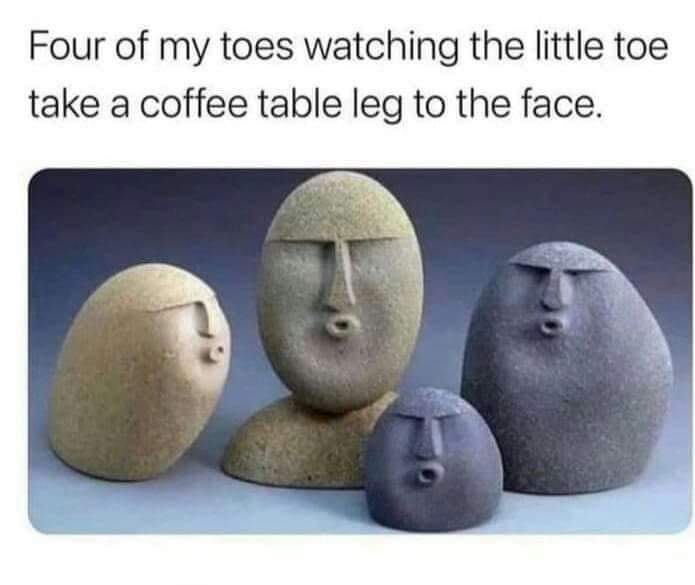 #FeelMyTerrorWhen banging the hell out of my little toe 😖