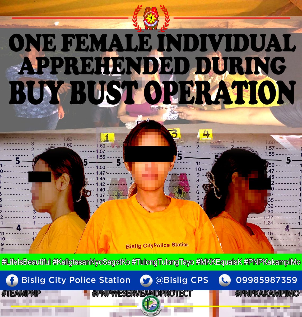BisligCPS's tweet photo. Press Release
ONE FEMALE INDIVIDUAL, ARRESTED DURING ANTI-ILLEGAL DRUG OPERATION! https://t.co/swRisnquHb