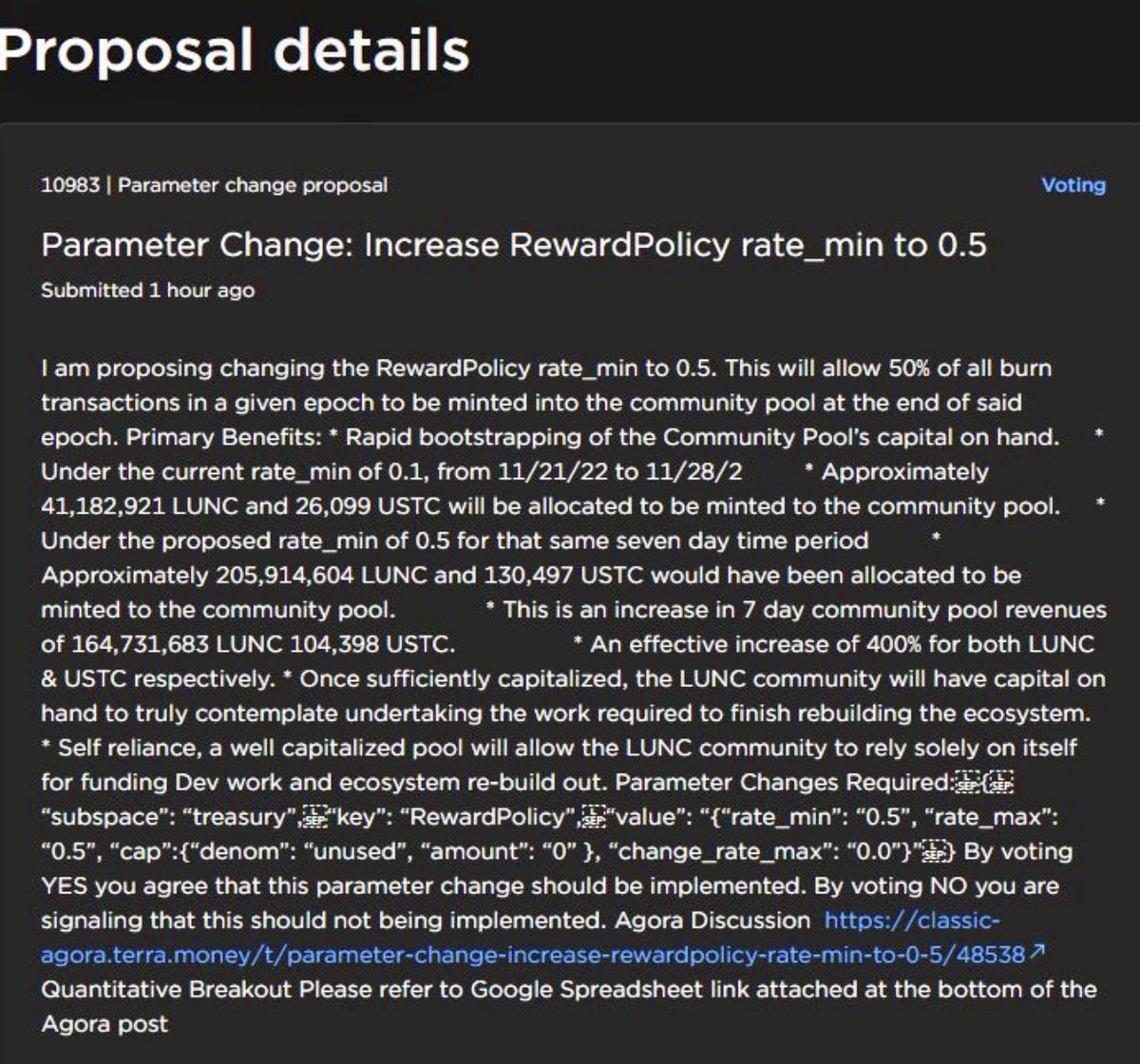 MarktMatts's tweet photo. #LUNCCOMUNNITY proposal 10983 will remint 50% of all burns. Including #Binance! This cannot pass it will destroy our relationship with #binance and will remint so much #LUNC. Please like &amp; retweet and tell everyone NO!!!! This will detrimental to our chain!!! #LUNCARMY https://t.co/HHvbLaV3oW