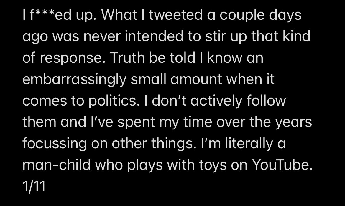 MWGdave's tweet photo. The following 11 text pics details my explanation which provides context for my weird tweet I made a couple days ago. Trigger warning: those who don’t wish to engage in anything remotely political, please ignore this entirely. This is the last of this type of post I’ll make. https://t.co/MXJfpJxGlB