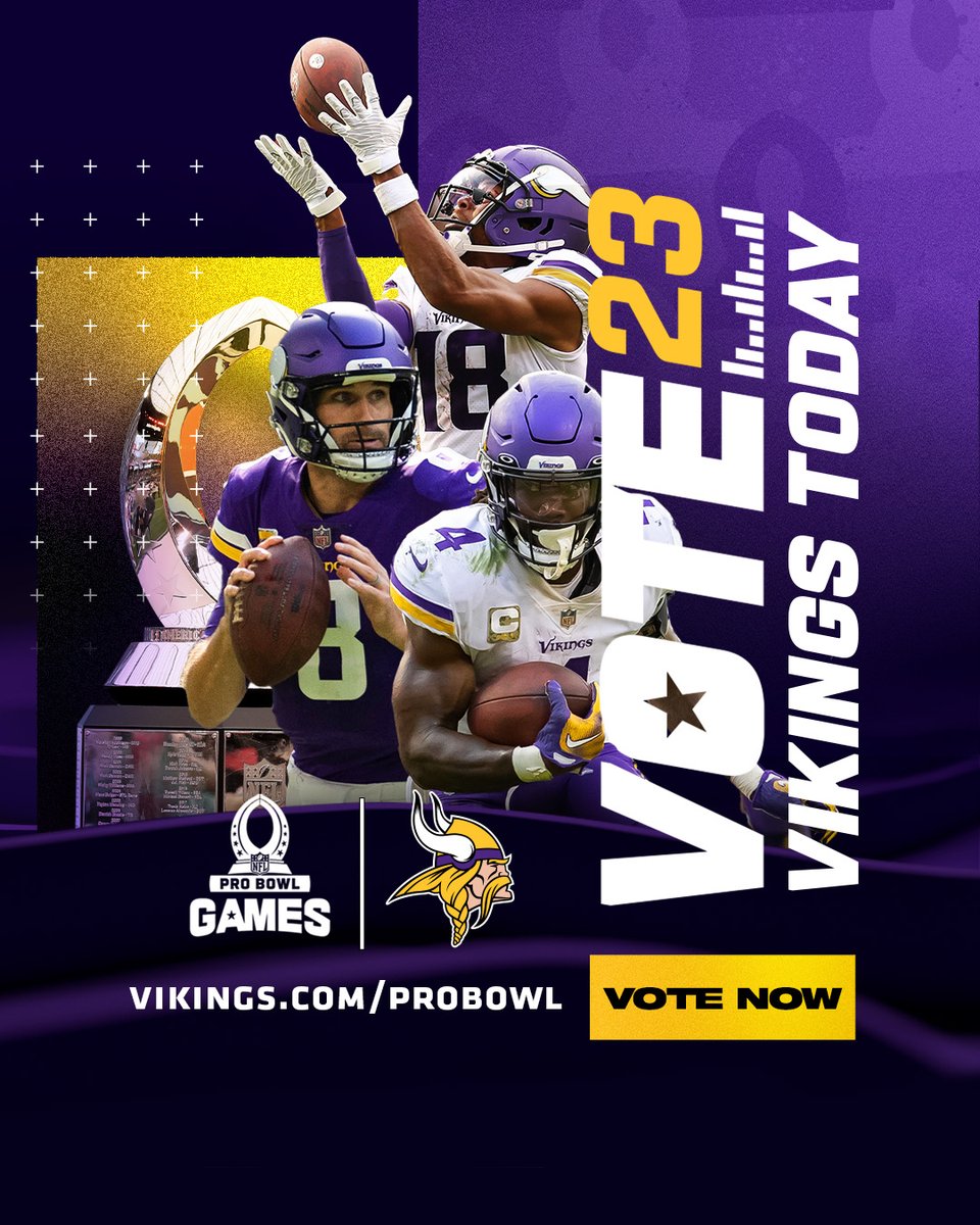 Vikings's tweet image. Retweet! Retweet! Retweet! 

#ProBowlVote #Vikings Offense
@KirkCousins8 
@dalvincook 
@AlexMattison22 
@cjham28 
@athielen19 
@JJettas2 
@TheeHOCK8 
@chrisdarrisaw71 
@Ezra508 
@Gbradbury_11 
@EdIngram70 
@brian_oneill_