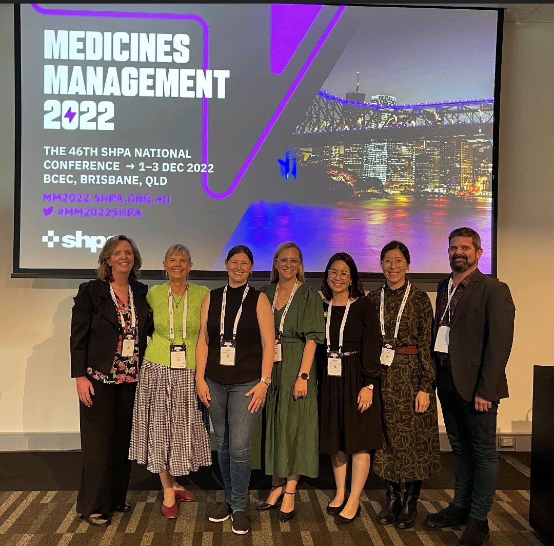 After years of Zooming, #MM2022SHPA brings our SHPA #MedicationSafety Leadership Committee together again. Fun, team effort facilitating the Medication Safety On The Go session this morning!