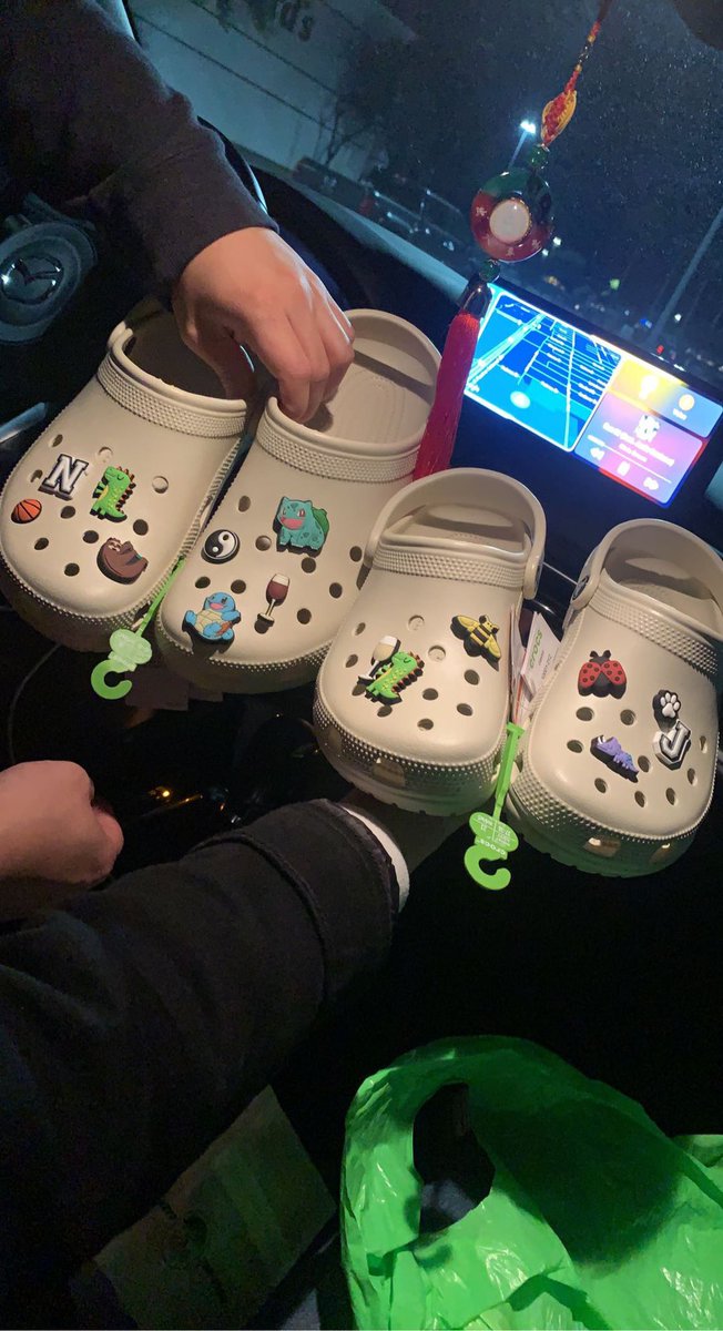 NadzSaid's tweet photo. We got matching Crocs today, if that ain’t love I don’t know what is…also look how cute my feet look in them! OBSESSED! https://t.co/mezY2IMWaG