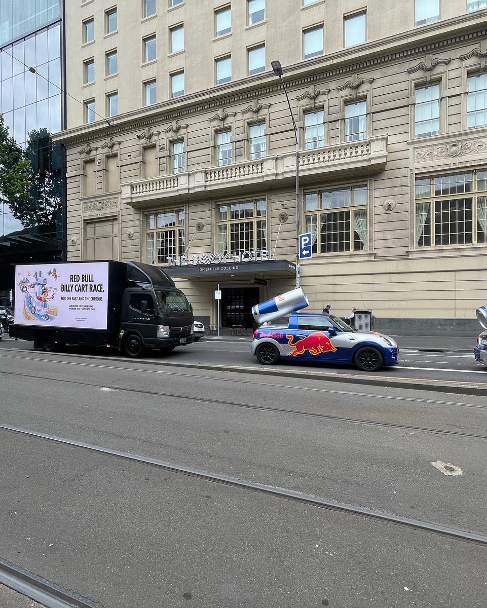 HypedMedia's tweet photo. Hanging out with @redbull today. Will you be heading to their annual Billy Cart Race this weekend? Dec 3rd Lansdowne St Melbourne. ‘Fasten your seatbelt, unleash your imagination’ ☺️ Head to https://t.co/PTSnT1swqG for all the info! https://t.co/Yy9GQW4som