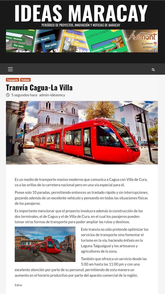 IdeasMaracay's tweet photo. Una excelente idea para la gran #Maracay 

https://t.co/kRjTdnRP8b

Qué te parece? 
Si lo apoyas difunde y comenta en la página. Si luchamos por él, podemos lograrlo. Pero callados no hacemos nada...

#SíSePuede 😉👍 https://t.co/o4d6ZwqRk1