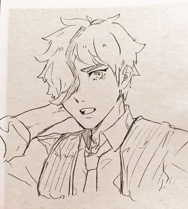 ペパーくん、言わずもがな滅茶苦茶に好きなんだけど太眉短髪男性ホルモンマシマシ男とかいう性癖のせいで短髪だったらもっと狂わされてた危なかったペパーくん(勿論長髪のペパーくんも好きだよ♡)っていうペパーくん短髪捏造らくがき 