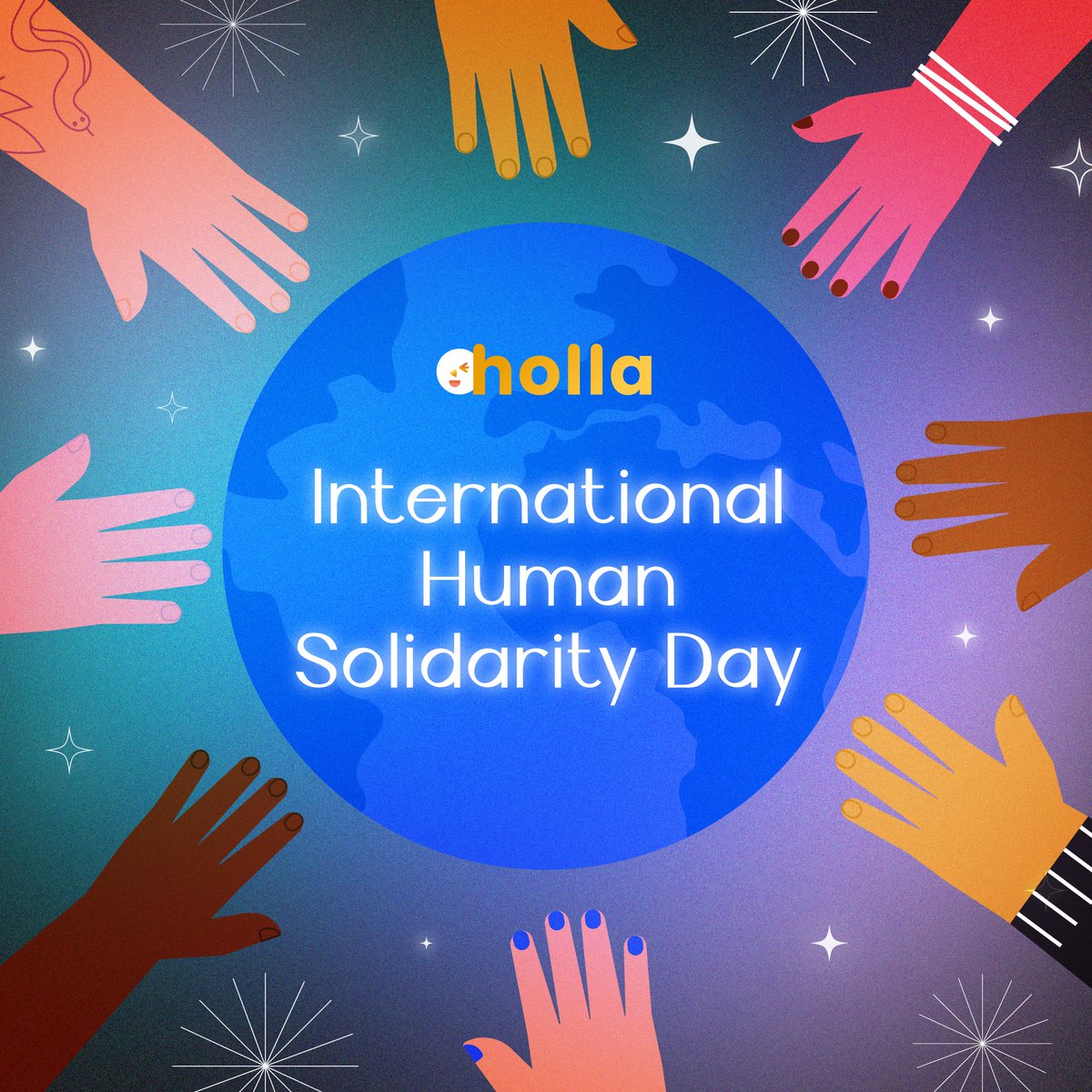 get_holla's tweet photo. Happy International Human Solidarity Day! Let's stand in solidarity for humanity and remember than no act of kindness is ever wasted. 

#Holla #HollaShoutout #InternationalHumanSolidarity #Kindness #Humanity https://t.co/RppkPt6Ys3