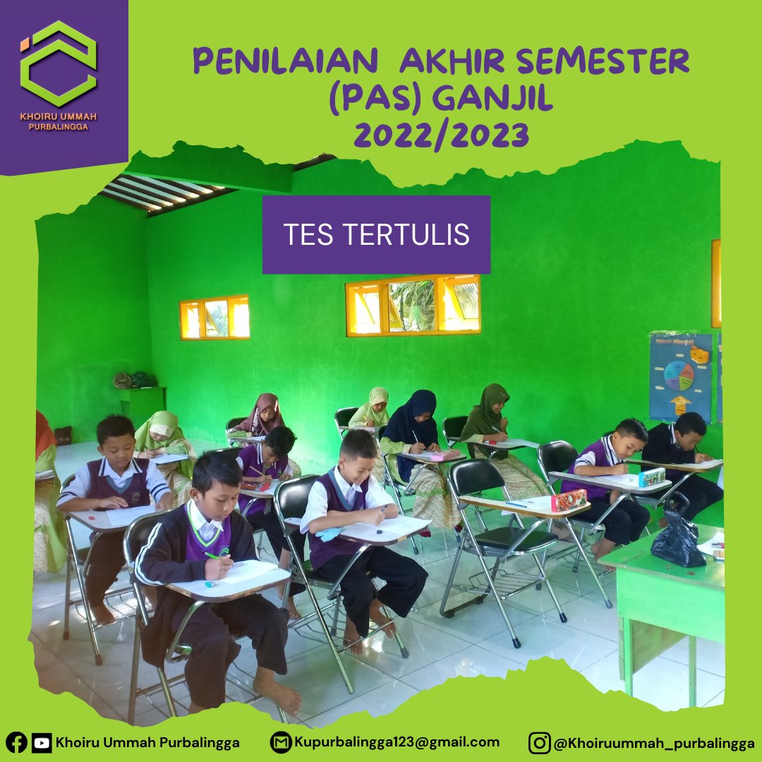 KUpurbalingga's tweet photo. Alhamdulillah telah terlaksana Penilaian Akhir Semester (PAS) Ganjil.
Tes Tertulis
.
#Khoiruummah #purbalingga #khoiruummahpurbalingga #tahfidz #penghafalalquran #pemimpinmasadepan https://t.co/n2s7av6j7Q