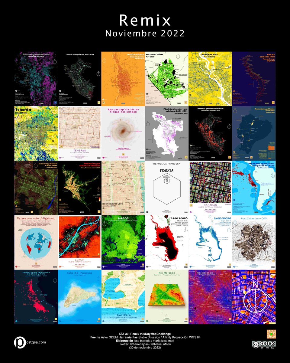 barredajose's tweet photo. 2022 (día 30): Remix
Muchas herramientas cartográficas, estadísticas y de diseño. Diversas fuentes de información. Variedad de temas y territorios.
Más información
https://t.co/GKcdLF86AE
#30DayMapChallenge #Postgea https://t.co/S2fp5dqihV
