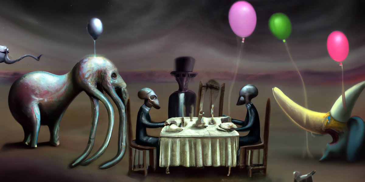 "Birthday dinners with friends in other dimensions"
A collection of 1/1 ai artworks for 25 tez each.
objkt.com/collection/KT1…
#AIart #CleanNFTs #tezos