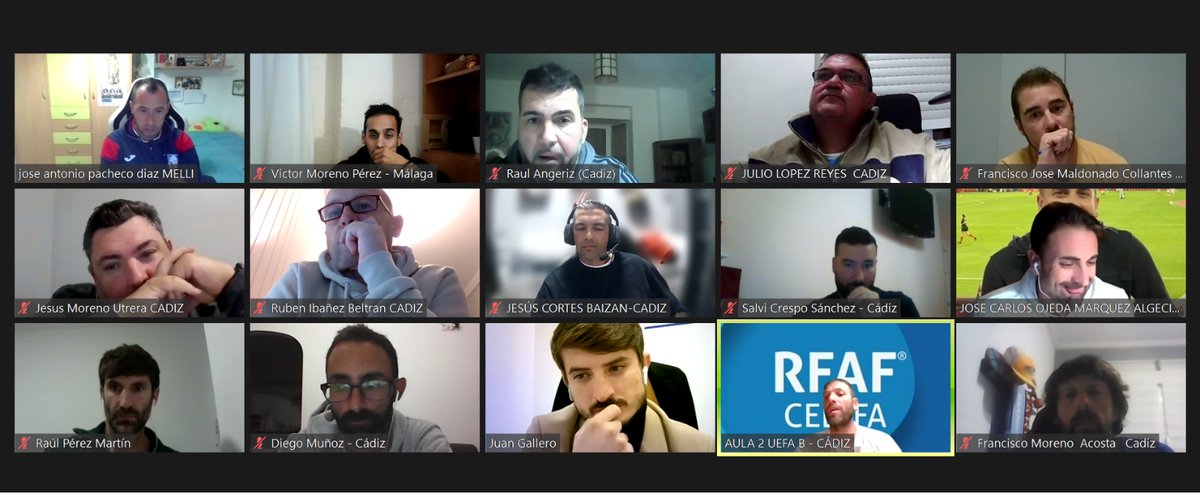 cedifa's tweet photo. 🧩Curso Entrenador #UEFAA de @RFAFCadiz
🛫Siguen a buen ritmo las clases 
💻Videopresenciales  con el profesor Abel  García.
💚Formación Dual Entrenas mientras aprendes.Programa Nacional de Formación @rfef. https://t.co/eUfUotjmqU