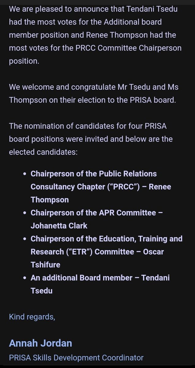#PRISA Board Member. I am honored.