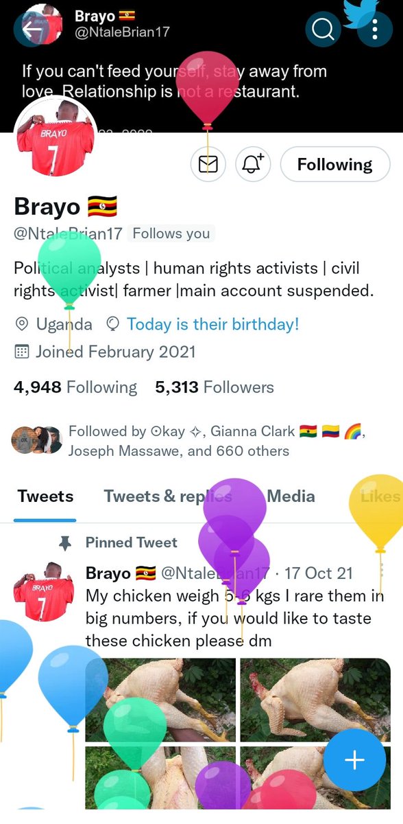 Happy birthday to you 🎂@NtaleBrian17 🎂🎂🎂🎂🎂 go higher my brother