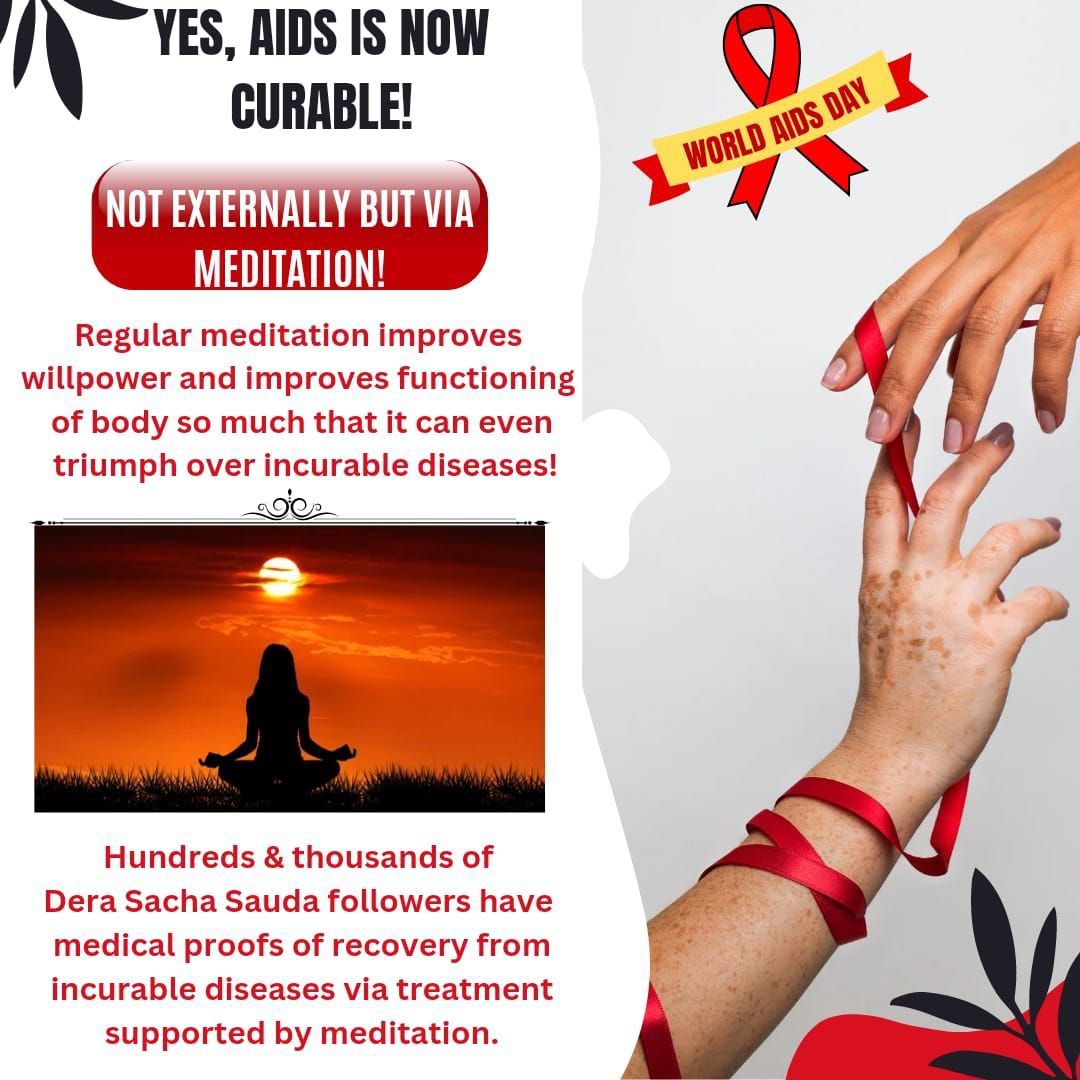 msgpri's tweet photo. HIV treatment is a disease for which self-confidence is very important to fight and self-confidence comes from meditation.
#WorldAIDSDay 
#WorldAIDSDay2022 
Inspired by 
Saint Ram Rahim Ji https://t.co/dSKjf0vLER