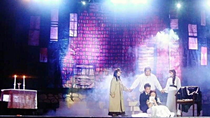 SonnyAlquizola's tweet photo. Looking back at our very first Les Mis production where we had to make do with what we had. Ukay2x &amp; old clothes for costumes, makeshift sets &amp; props. https://t.co/0sRKJQaj2r