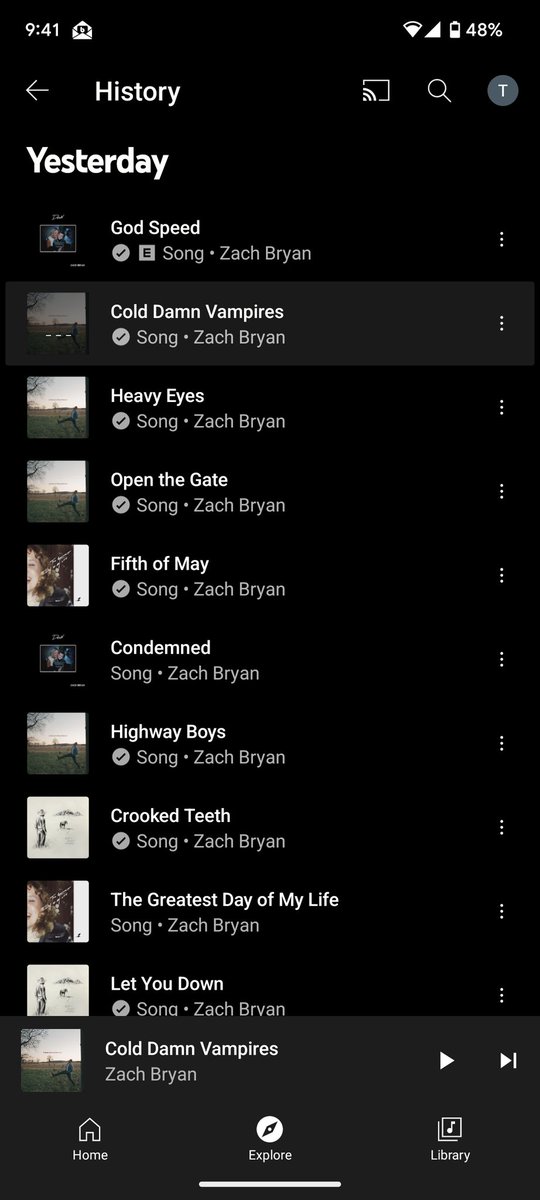 TysonJEckel's tweet photo. @Mullin_95 Gotta be close. You Tube Music doesn't tell me unfortunately. https://t.co/gwuKvSCTmw