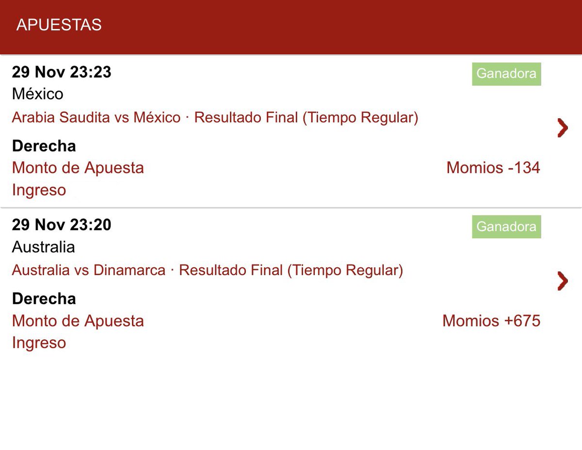 PasTipster's tweet photo. El día de hoy metí 2 apuestas 💪🏻

- México -134
- Australia +675

Los momios fueron excelentes 💸
No las compartí porque la verdad no estaba seguro que se fueran a ganar y no quería hacerlos perder dinero 🥺

A 1 seguidor se las compartí xq me lo pidió x privado y me siguió 🙌🏻 https://t.co/OsdgAMpjvR