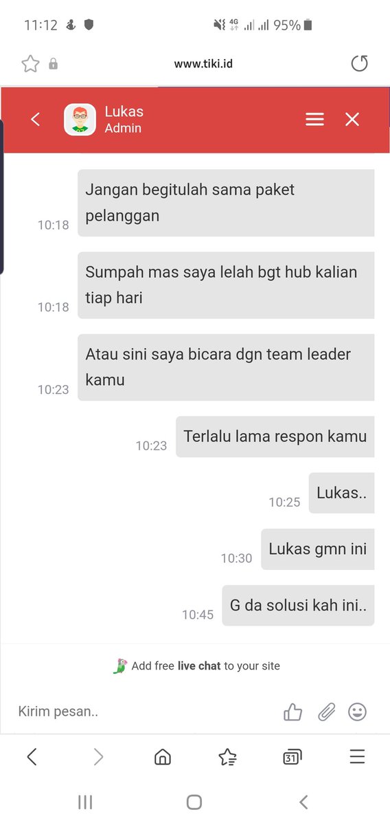 dhilandutz's tweet photo. @IdTiki gilaaa sih layanan nya.
Saya ada kendala pengiriman paket sudah 1 minggu saya bolak balik telp.tapi ga da progressssss... gimana sih ini pelayanannya. Live chat juga lama bgt responnya ampunn lah. https://t.co/1rnvirds7s
