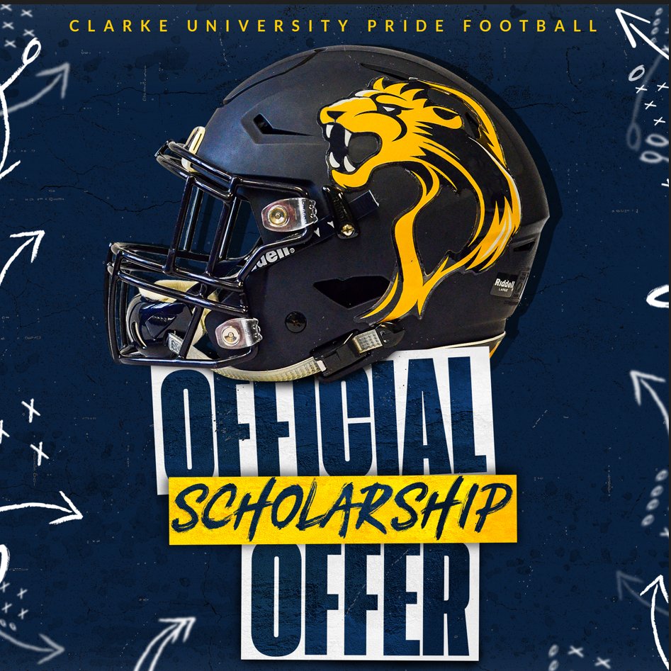 I am blessed to receive an official scholarship offer from Clarke University! <a href="/CoachHicksCU/">Adam Hicks</a> <a href="/fzefootball/">Fort Zumwalt East Lions Football</a> <a href="/6starfootballMO/">Six Star Football | MISSOURI</a> <a href="/GSV_STL/">Gateway Sports Venue</a>