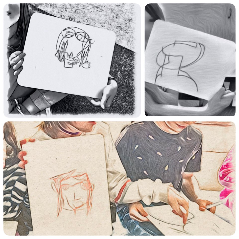 Glendale friends exploring aspects of line, shape and identity ❤️ Learning for the day: we are all so perfectly imperfect ☺️#justthewayyouare #beautifulshapesofyou