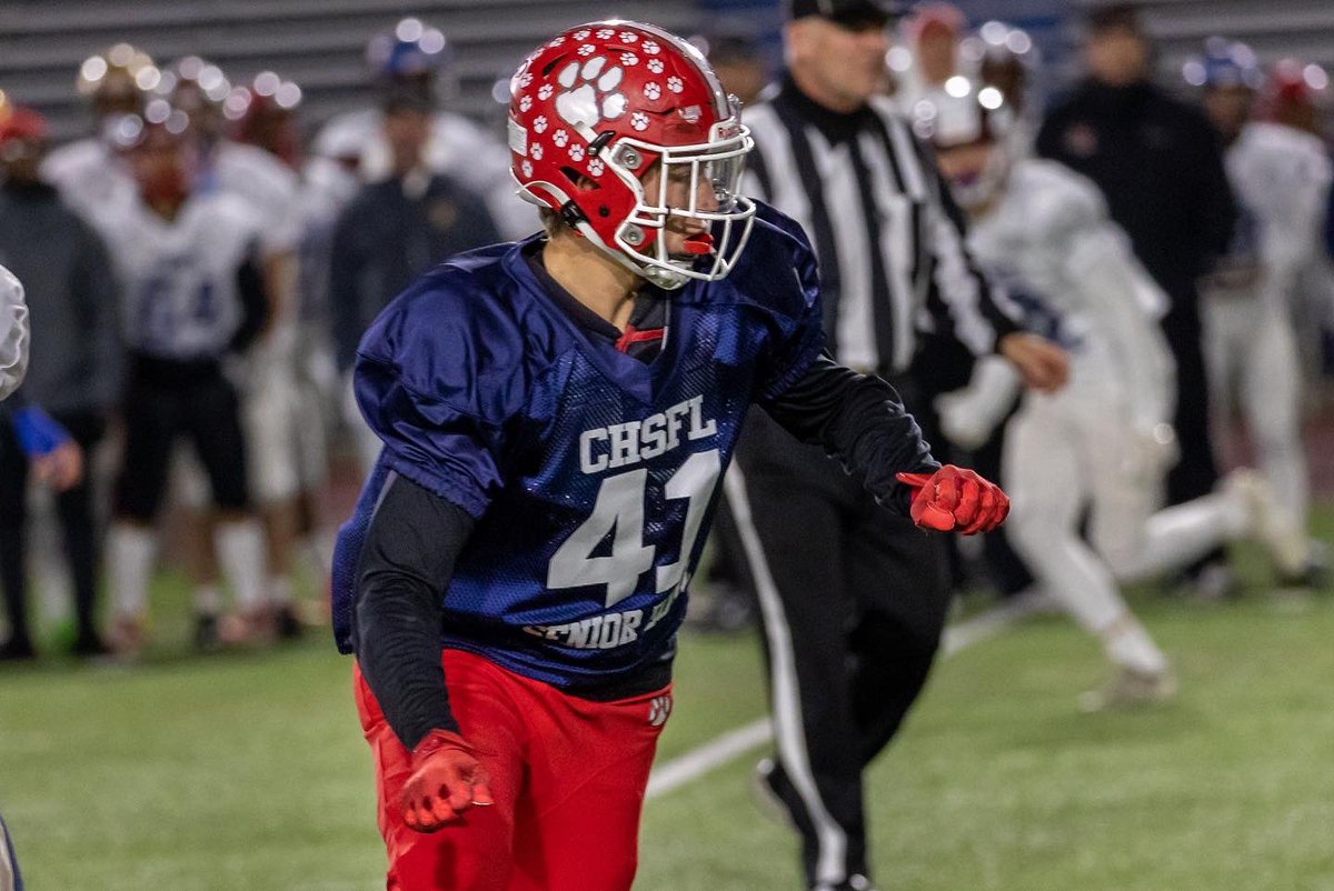 Tim Asbell (@coachtimasbell) on Twitter photo Sean Dennehy is that blue collar player, that fits into multiple spots on your team, and makes big time plays wherever he is on the field! Big sticks tonight in the Sr. Bowl and yet Another fumble recovery!
<a href="/SeanDennehy11/">Sean Dennehy</a>
<a href="/SJBDHSCougars/">St. John the Baptist Cougars</a> Sean Dennehy is that blue collar player, that fits into multiple spots on your team, and makes big time plays wherever he is on the field! Big sticks tonight in the Sr. Bowl and yet Another fumble recovery!
<a href="/SeanDennehy11/">Sean Dennehy</a>
<a href="/SJBDHSCougars/">St. John the Baptist Cougars</a>