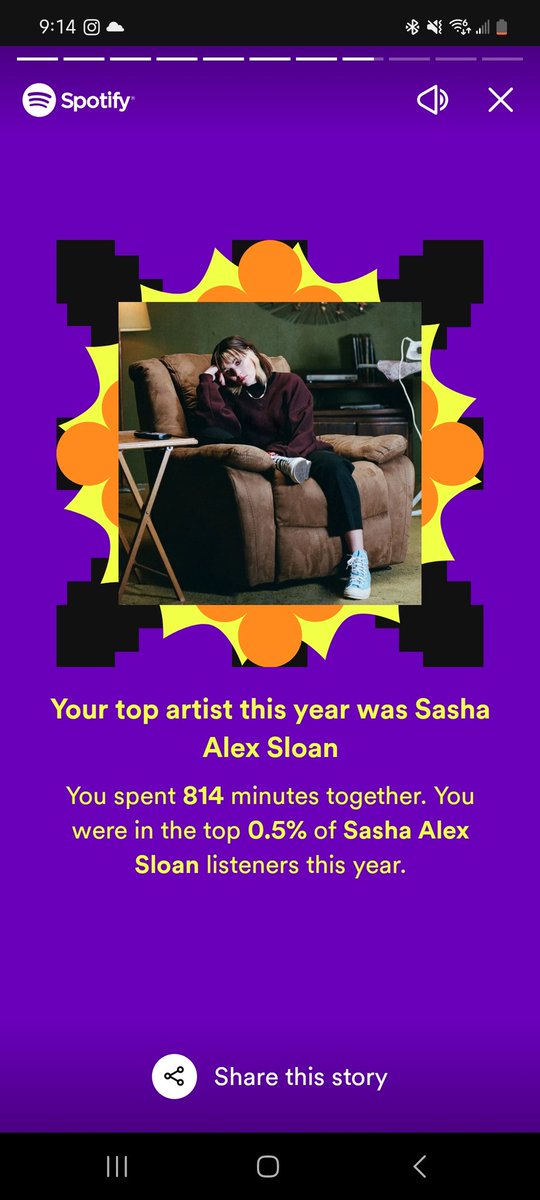Thank you @sadgirlsloan for creating music I can truly relate to. 814 minutes of my 2022 were spent listening to you. Top 0.5% and proud of it! ❤️