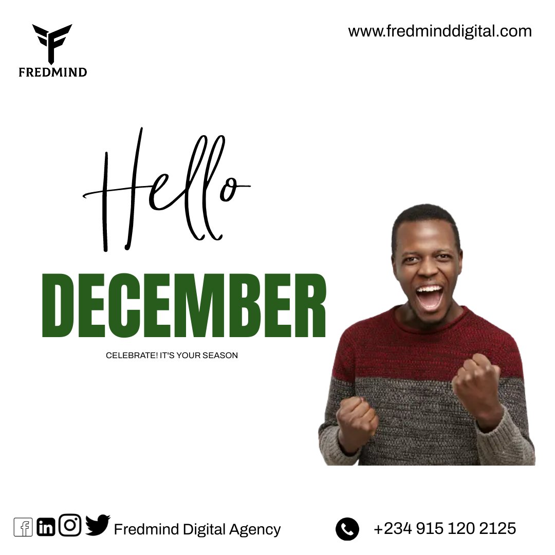fredminddigital's tweet photo. Hello December!
.
.
It's Time To Celebrate π₯
.
.
#FREDMIND
#FREDMINDDIGITAL https://t.co/ucllRpqAW8