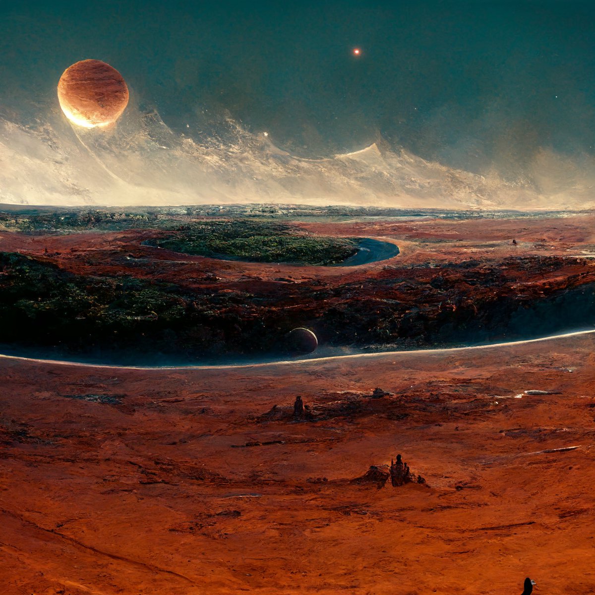 SarahJanisseB's tweet photo. Mars Colony Art Gallery- images 32-35
Years: 2068 - 2097 Artwork from the future depicting the settlements, survival, lifestyle and technology of the Mars Colonies. #Mars #lifeonmars #spacetravel #marscolony #SpaceX #marsart https://t.co/vnjMWGStpr