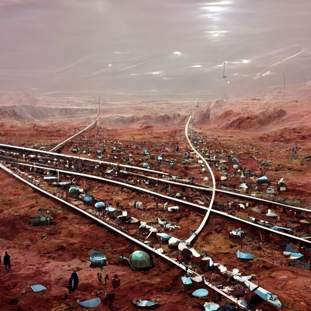 SarahJanisseB's tweet photo. Mars Colony Art Gallery- images 40-43
Years: 2068 - 2097 Artwork from the future depicting the settlements, survival, lifestyle and technology of the Mars Colonies. #Mars #lifeonmars #spacetravel #marscolony #SpaceX #marsart https://t.co/WT0Xll61jN