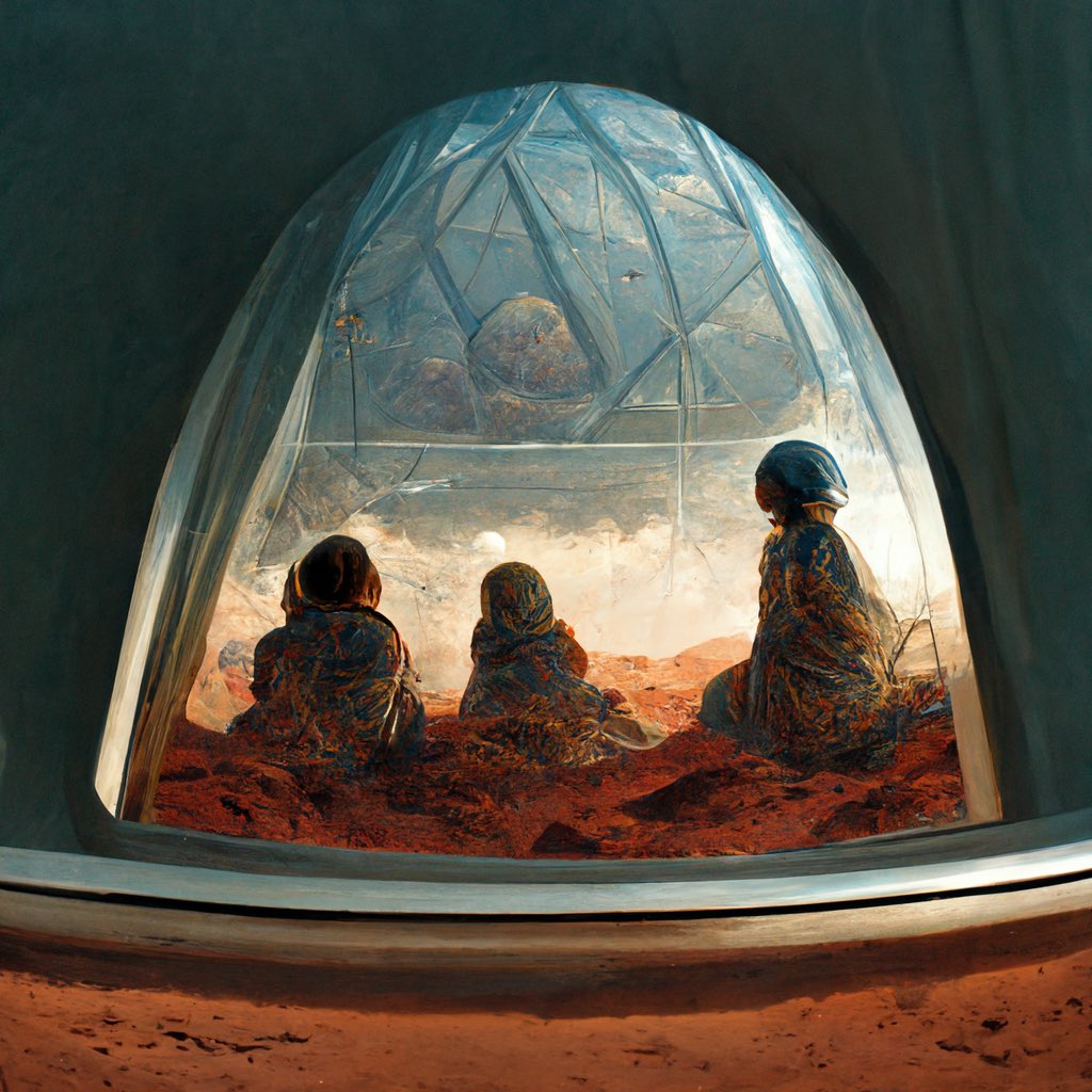 SarahJanisseB's tweet photo. Mars Colony Art Gallery- images 44-47
Years: 2068 - 2097 Artwork from the future depicting the settlements, survival, lifestyle and technology of the Mars Colonies. #Mars #lifeonmars #spacetravel #marscolony #SpaceX #marsart https://t.co/gZuLJsJRq8