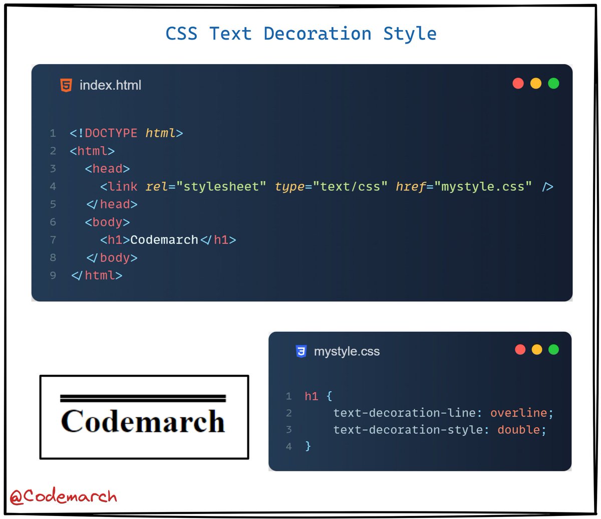 CSS TextDecoration Visually Explained📝 Thread 🧵 - المسلسل من codemarch ...
